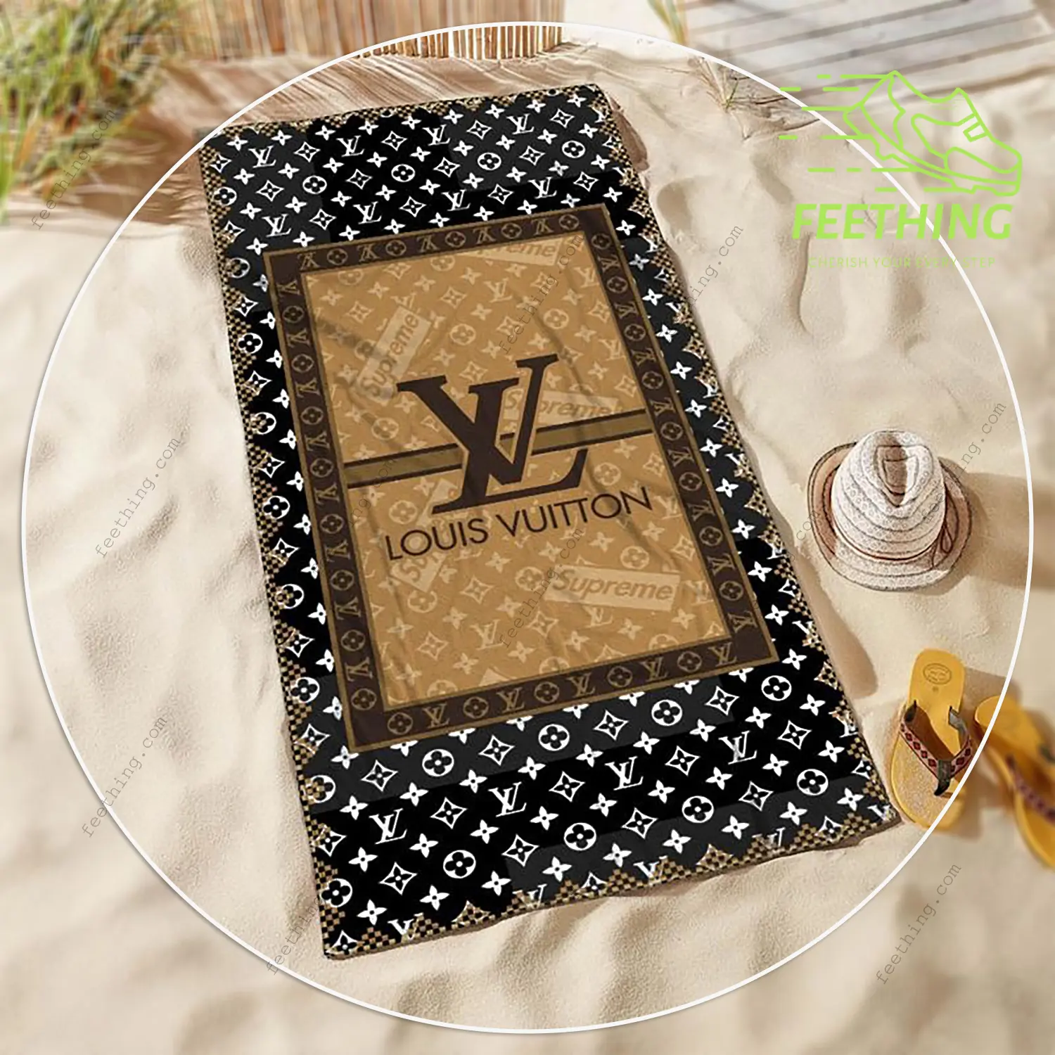 Louis vuitton soft cotton bath large beach towel for women